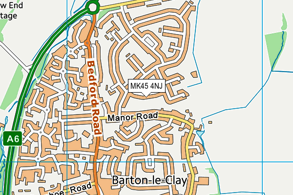 MK45 4NJ map - OS VectorMap District (Ordnance Survey)