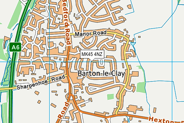 MK45 4NZ map - OS VectorMap District (Ordnance Survey)