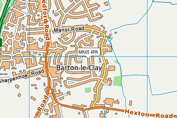 MK45 4PA map - OS VectorMap District (Ordnance Survey)