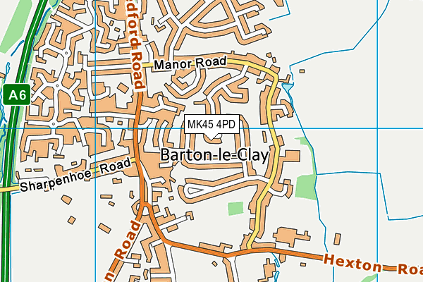 MK45 4PD map - OS VectorMap District (Ordnance Survey)