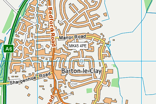 MK45 4PE map - OS VectorMap District (Ordnance Survey)