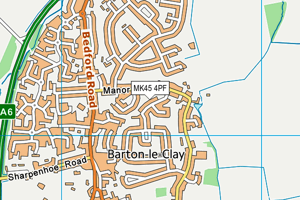 MK45 4PF map - OS VectorMap District (Ordnance Survey)