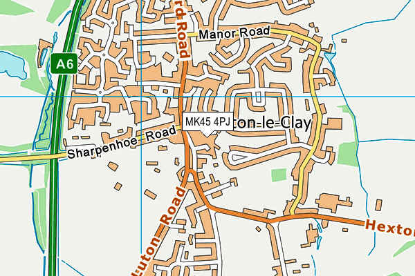 MK45 4PJ map - OS VectorMap District (Ordnance Survey)
