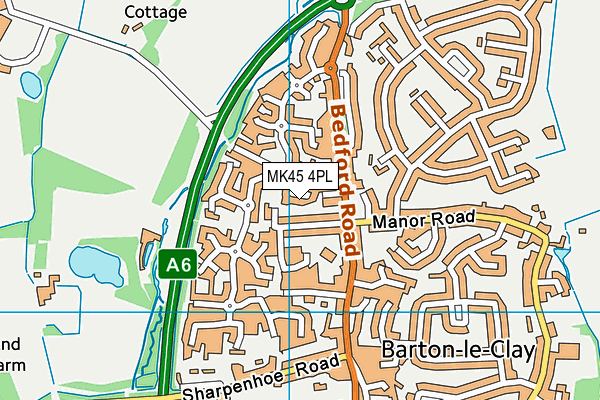 MK45 4PL map - OS VectorMap District (Ordnance Survey)