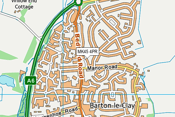 MK45 4PR map - OS VectorMap District (Ordnance Survey)