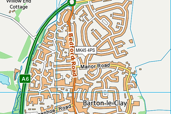 MK45 4PS map - OS VectorMap District (Ordnance Survey)