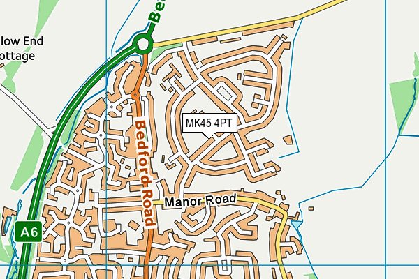 MK45 4PT map - OS VectorMap District (Ordnance Survey)