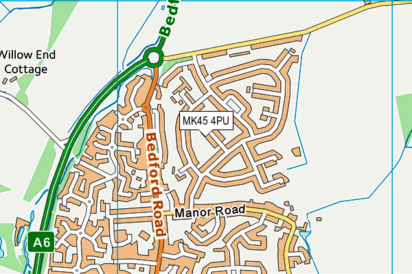 MK45 4PU map - OS VectorMap District (Ordnance Survey)