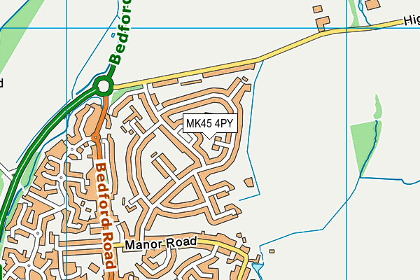 MK45 4PY map - OS VectorMap District (Ordnance Survey)