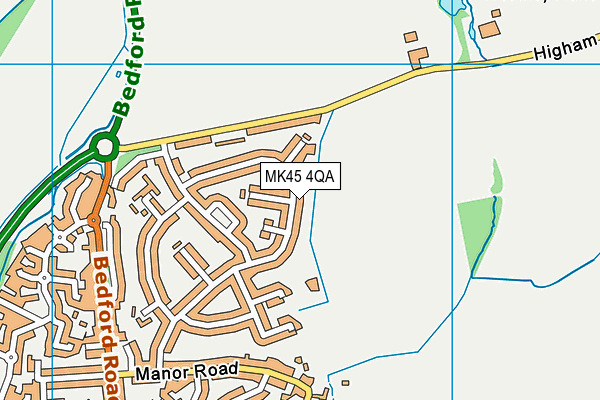 MK45 4QA map - OS VectorMap District (Ordnance Survey)
