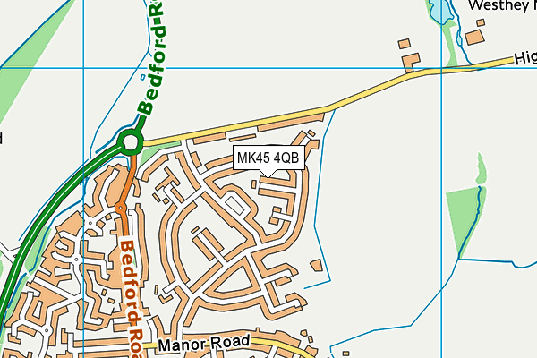 MK45 4QB map - OS VectorMap District (Ordnance Survey)