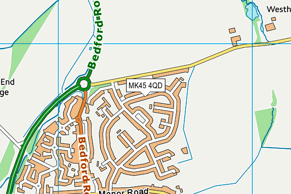 MK45 4QD map - OS VectorMap District (Ordnance Survey)