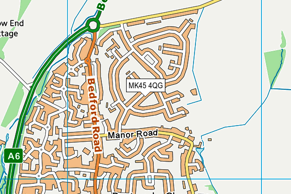 MK45 4QG map - OS VectorMap District (Ordnance Survey)