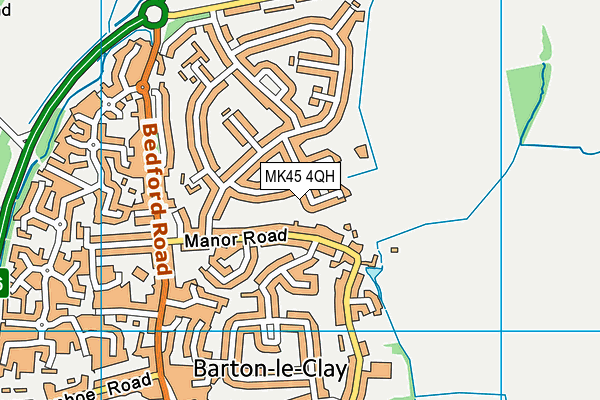 MK45 4QH map - OS VectorMap District (Ordnance Survey)
