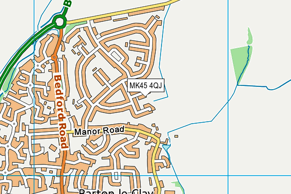 MK45 4QJ map - OS VectorMap District (Ordnance Survey)