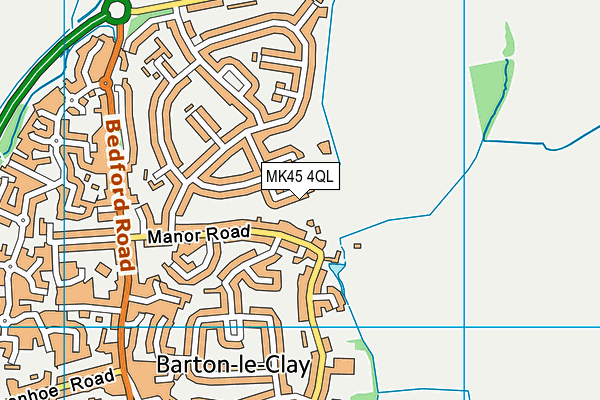 MK45 4QL map - OS VectorMap District (Ordnance Survey)
