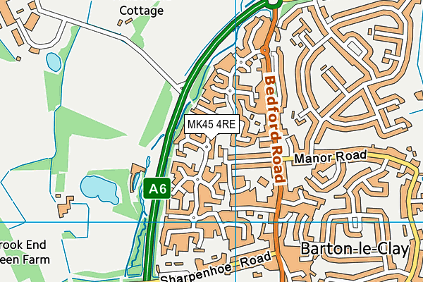 MK45 4RE map - OS VectorMap District (Ordnance Survey)