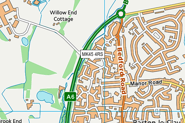 MK45 4RS map - OS VectorMap District (Ordnance Survey)