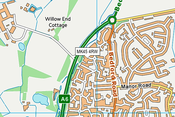 MK45 4RW map - OS VectorMap District (Ordnance Survey)