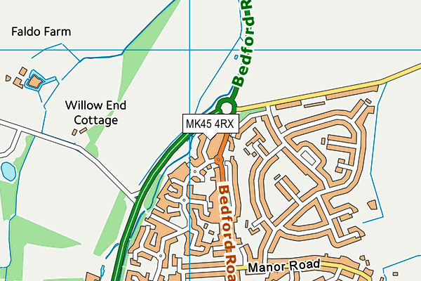 MK45 4RX map - OS VectorMap District (Ordnance Survey)