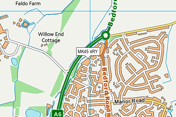 MK45 4RY map - OS VectorMap District (Ordnance Survey)