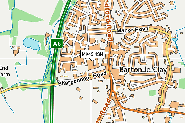 MK45 4SN map - OS VectorMap District (Ordnance Survey)