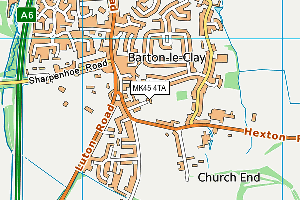 MK45 4TA map - OS VectorMap District (Ordnance Survey)