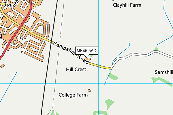 MK45 5AD map - OS VectorMap District (Ordnance Survey)