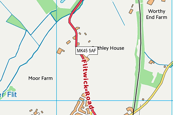 MK45 5AF map - OS VectorMap District (Ordnance Survey)