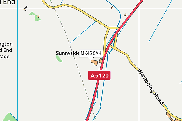 MK45 5AH map - OS VectorMap District (Ordnance Survey)