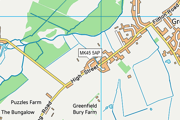 MK45 5AP map - OS VectorMap District (Ordnance Survey)