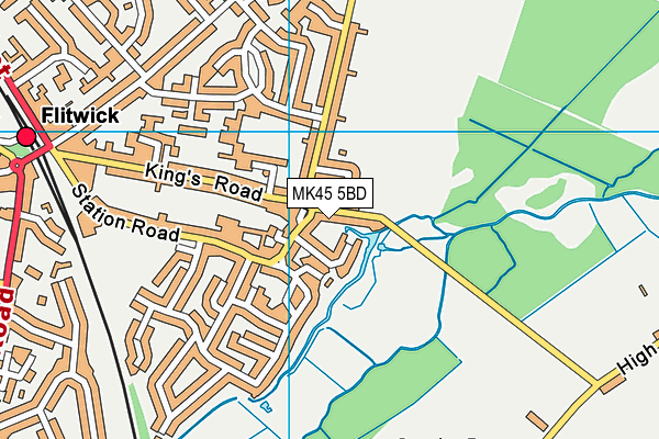 MK45 5BD map - OS VectorMap District (Ordnance Survey)