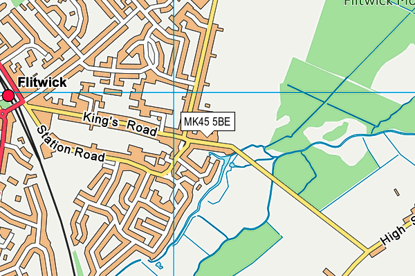MK45 5BE map - OS VectorMap District (Ordnance Survey)
