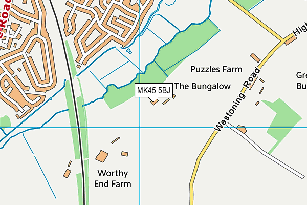 MK45 5BJ map - OS VectorMap District (Ordnance Survey)