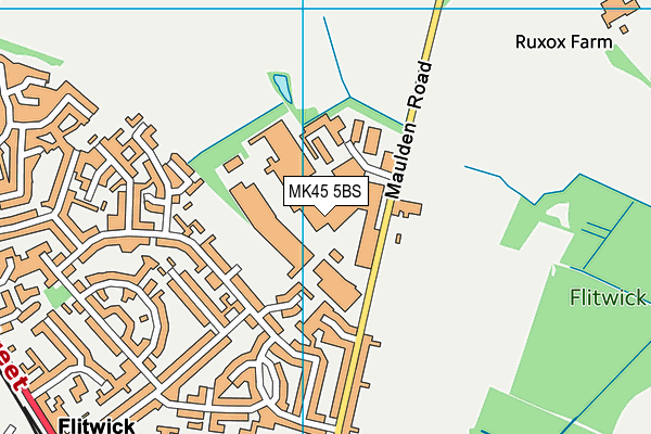 MK45 5BS map - OS VectorMap District (Ordnance Survey)