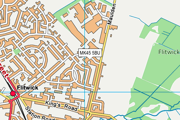 MK45 5BU map - OS VectorMap District (Ordnance Survey)