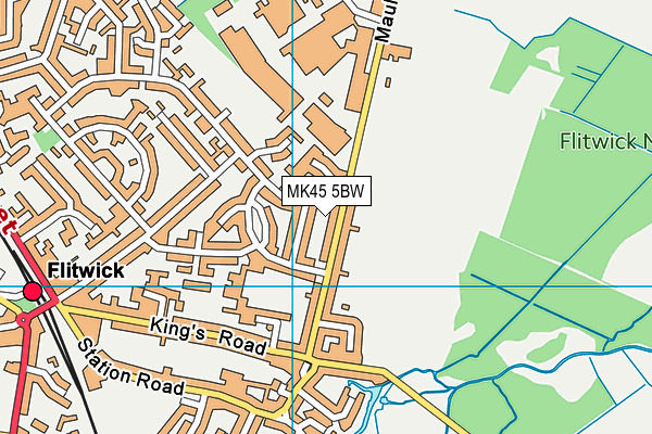 MK45 5BW map - OS VectorMap District (Ordnance Survey)