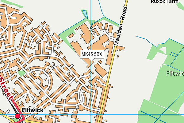 MK45 5BX map - OS VectorMap District (Ordnance Survey)