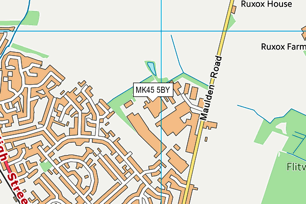 MK45 5BY map - OS VectorMap District (Ordnance Survey)
