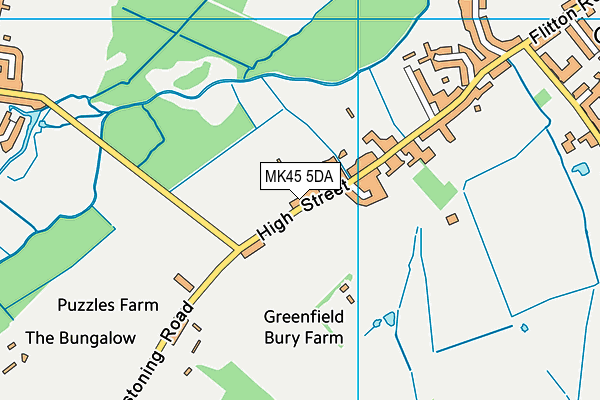 MK45 5DA map - OS VectorMap District (Ordnance Survey)