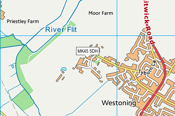 MK45 5DH map - OS VectorMap District (Ordnance Survey)