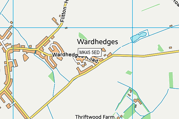 MK45 5ED map - OS VectorMap District (Ordnance Survey)