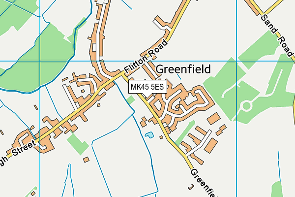 Greenfield CofE VC Lower School map (MK45 5ES) - OS VectorMap District (Ordnance Survey)