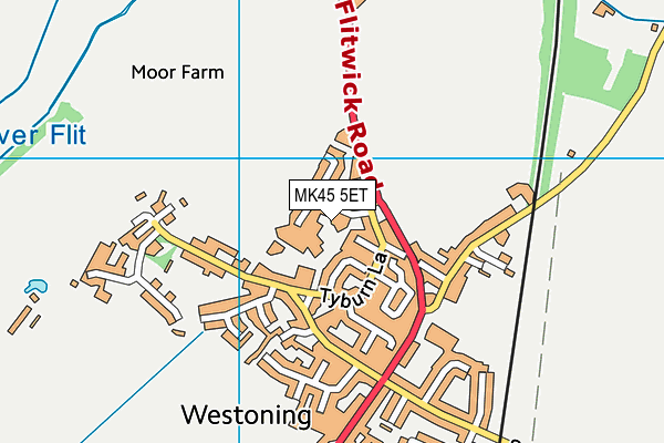 MK45 5ET map - OS VectorMap District (Ordnance Survey)