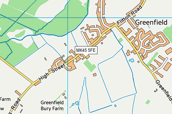 MK45 5FE map - OS VectorMap District (Ordnance Survey)