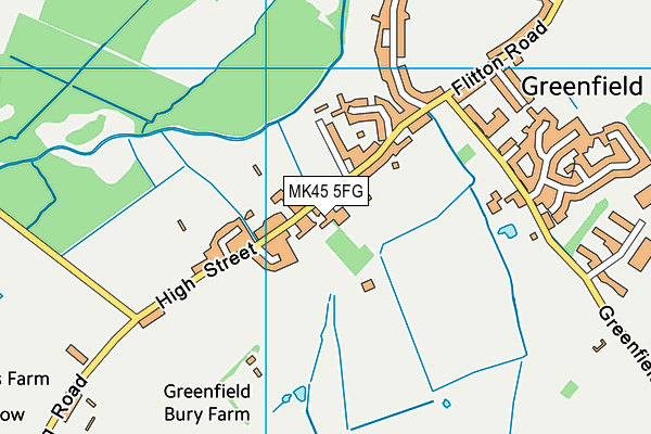 MK45 5FG map - OS VectorMap District (Ordnance Survey)