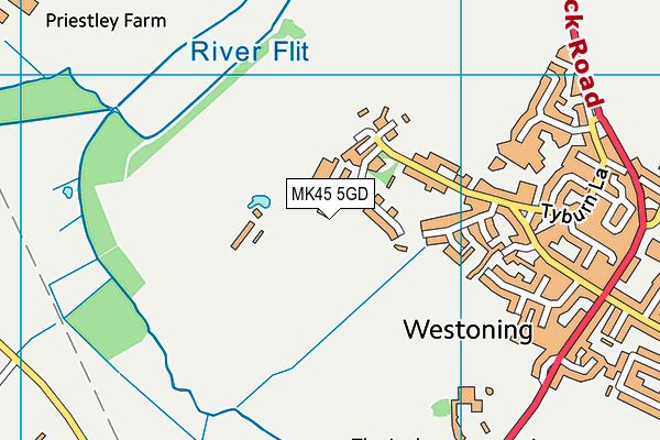 MK45 5GD map - OS VectorMap District (Ordnance Survey)