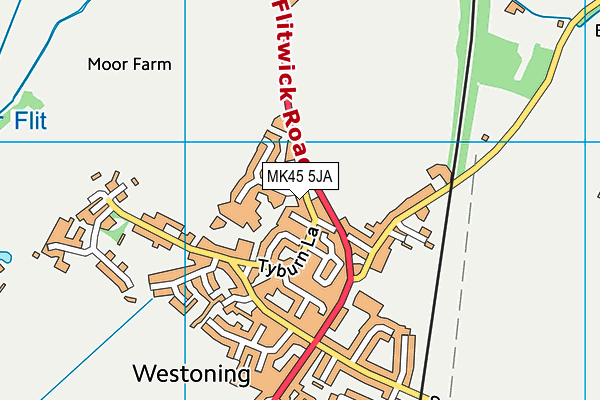 MK45 5JA map - OS VectorMap District (Ordnance Survey)