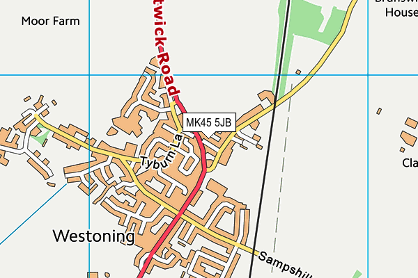 MK45 5JB map - OS VectorMap District (Ordnance Survey)