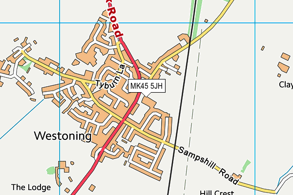 MK45 5JH map - OS VectorMap District (Ordnance Survey)
